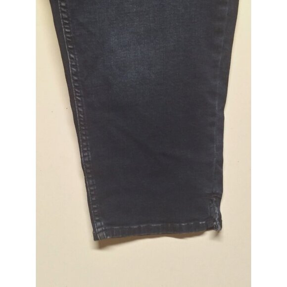 Liz Claiborne Jeans Sz 12 elastic waistband Sara Crop Denim Dark Blue STRETCH EC - Picture 7 of 9